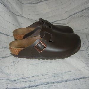BIRKENSTOCK Boston Buckled Leather Backless Loafers, Size 37 EU/IT -
